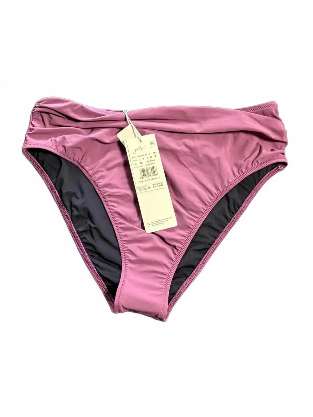 GOTTEX Ret’ Mauve tummy control full bottom coverage swim briefs bottom size 14